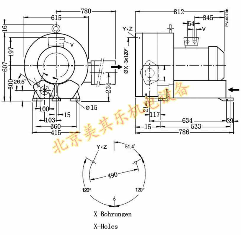 2GH920/25kw双段高压鼓风机CAD图