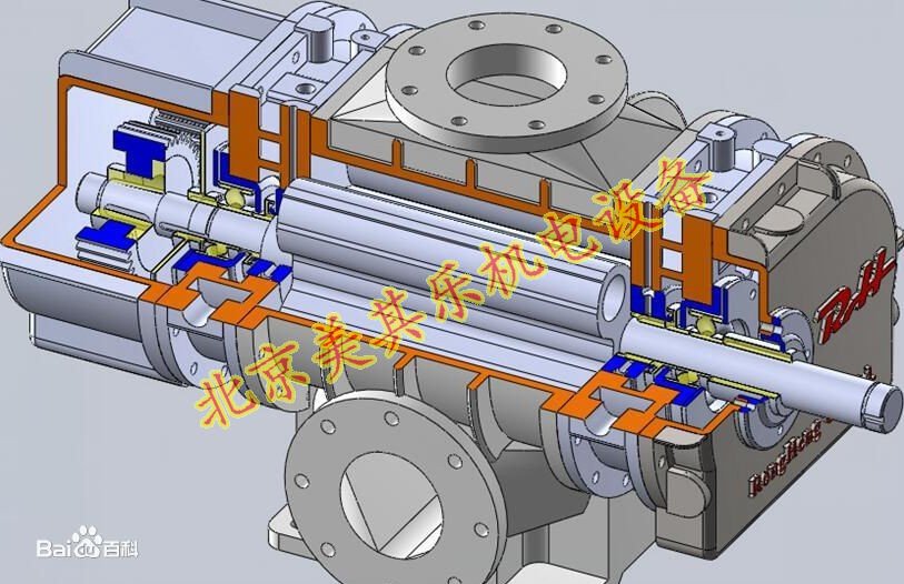 图为罗茨风机剖解图